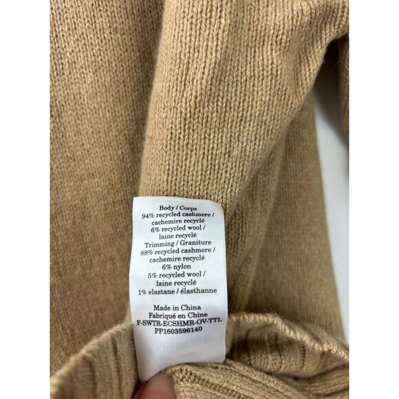 Everlane Women's Medium Cashmere & Wool Blend Turtleneck Sweater Camel Tan - Picture 10 of 11